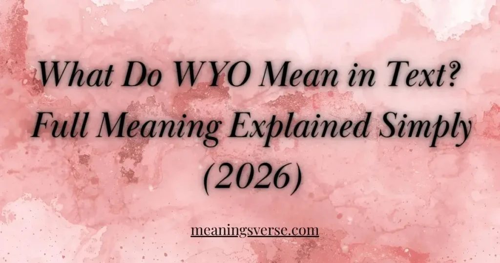 What Do WYO Mean in Text? Full Meaning Explained Simply (2026)