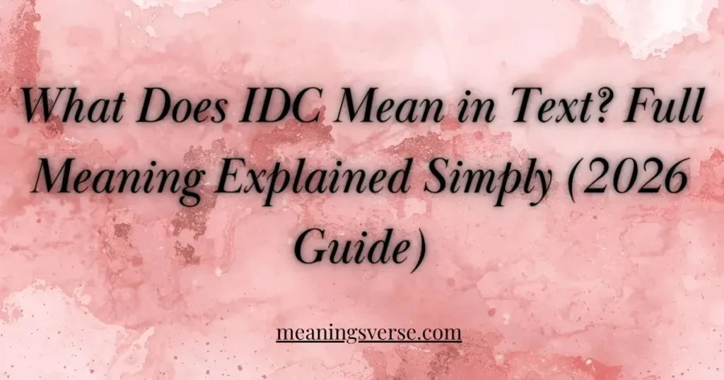 What Does IDC Mean in Text? Full Meaning Explained Simply (2026 Guide)