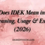 What Does IDEK Mean in Text? Full Meaning, Usage & Examples (2026)